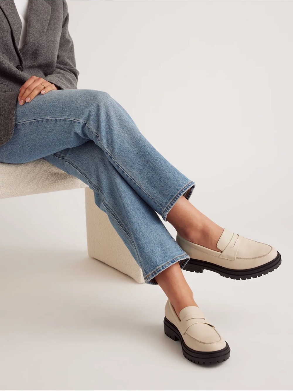 Quince Italian leather Lug sole loafer